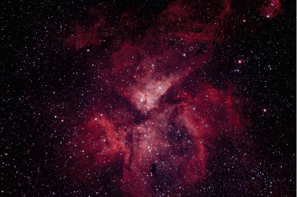 Eta Carina Nebula, as captured by modified DSLR