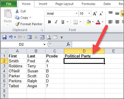 New Excel column for lookup values