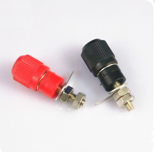 10-PCS-4mm-Banana-socket-Binding-Post-Nut-Banana-plug-jack-connector-Red-Black