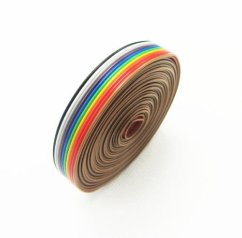 1-27mm-Spacing-Pitch10-WAY-10P-Flat-Color-Rainbow-Ribbon-Cable-Wiring-Wire